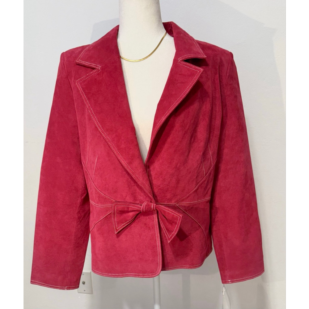 Bagatelle FUCHSIA Suede Blazer Jacket Plus Size 16, NWT